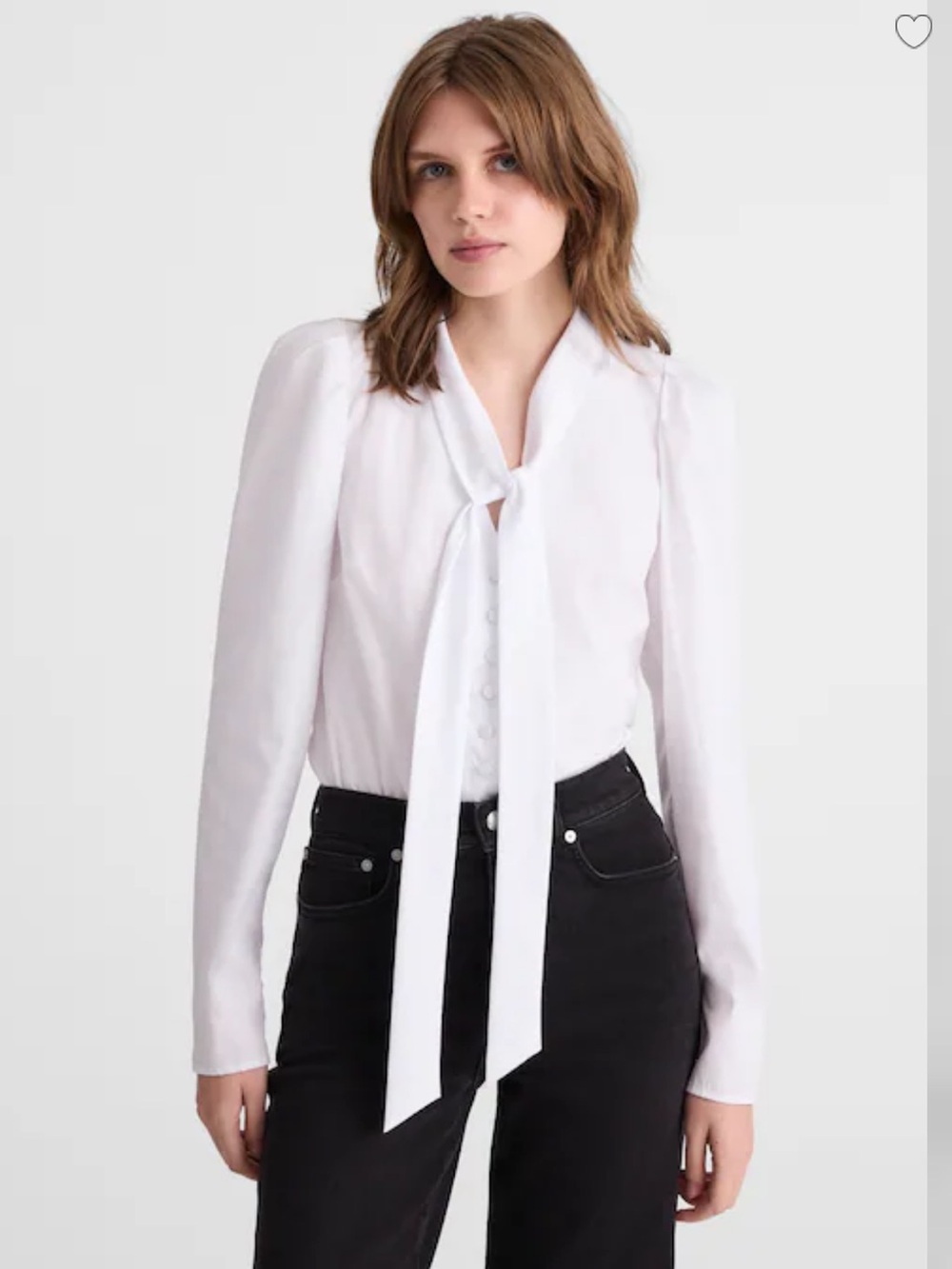 Madewell NWT tie neck button front Top white womens size XS Brand